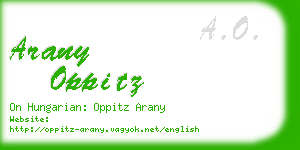 arany oppitz business card